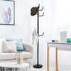 Free-Standing Coat Rack Metal Frame Coat Hanger W/ 8 Sturdy Hooks Stable Base