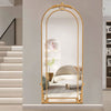 180cm Luxury Gold Arched Mirror Full Length Wall Mount Antique Rustic Home Decor