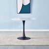 90cm Round Indoor Kitchen Office Dining Table Bistro Leisure Metal Pedestal Base