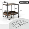 Mobile Buffet Serving Cart Kitchen Trolley Utility Cart Industrial Bar Cart