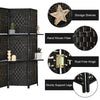 6 Panel Folding Room Divider Freestanding Screen Privacy Wall Divider W/Shelves