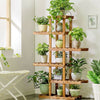 6-Tier Flower Rack Wood Plant Stand 12 Pots Bonsai Display Shelf Indoor Outdoor