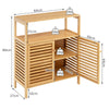 Bamboo Bathroom Storage Cabinet Freestanding Storage Organizer Double Doors