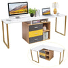 Double Computer Workstation Space-saving Computer Desk L-shaped Writing Desk