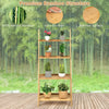 4-Tier Bamboo Ladder Shelf Bookcase Storage Organizer Plant Flower Stand Natural