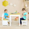 4PCS Kids Table & Chair Set 2-In-1 Wooden Toddler Activity Furniture Storage Box