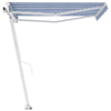 Freestanding Manual Retractable Awning 300x250 Blue/White W6W8