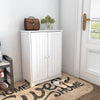 Bathroom Cabinet Sideboard Storage Unit White MDF 2 Doors w/ Adjustable Shelves