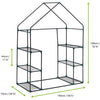 2 Tier 4 Shelves Walk-in Greenhouse PE Cover Garden Flower Vegetable Plant Shed