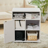 Printer Stand With Wheels Wooden File Cabinet Cart Storage Shelves Home Office