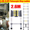 2.6m Folding Step Ladder Multi-Purpose Telescopic Extendable Extension Ladders