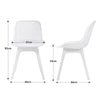 4 Pack Dining Chair Living Room Kitchen Side Seat Plastic Chairs Hollow Backrest