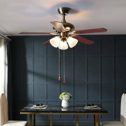 42inch LED Ornate Ceiling Fan with Light W/Pull Switch 3 Speed Levels Furniture