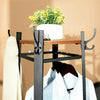 Industrial Coat Rack Stand Hall Tree Shelves Free Standing w 8 Dual Hooks Holder