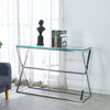 Slim Console Table Side Narrow Desk Kitchen Hallway Stand Rectangular Glass Unit