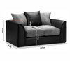 Jumbo Cord Sofa Suite Set 3+2 Seater Couch Grey & Black With Cushions