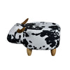 Cow Footstool Ottoman Cushion Padded Upholstered Stool Pouffe Footrest Seat Kids