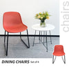 Set of 4 Dining Chairs Plastic Modern Ergonomic Designer Chair Kitchen Office