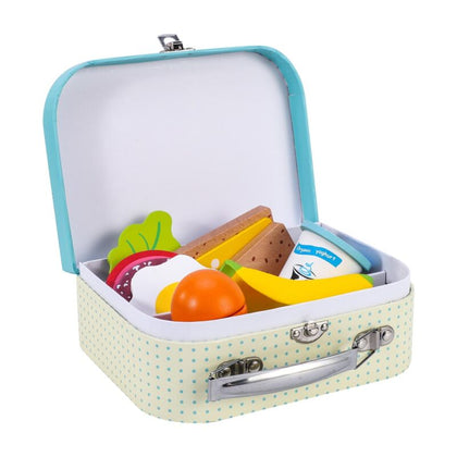 Wooden Lunchbox Sandwich Set Pretend Play Traditional Lunch Box for Kids 3+