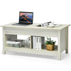 110cm Modern Lift Up Top Coffee Table Desk W/ Hidden Storage & Divided Shelf