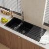116cm Wide Stone Resin Kitchen Sink Two Extra Deep Bowls Basin Platform 2 Sinks