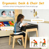 Kids Study Table and Chair Set Drawing Playing Desk W/ Safe Lift-top Tabletop