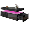 High Gloss LED Coffee Table With Storage 2 Drawers Modern Living Room Furniture
