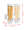 Double Cereal Dispenser Wall Mounted Large Capacity Storage Container Kitchen UK