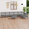 8 Piece Garden Set Solid Pinewood Grey M1E8