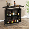 4-Tier Home Bar Table Industrial Metal Wine Bar Cabinet w/ 2 Storage Shelves