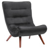 Single Black Velvet High Back Accent Chair w/ Footstool for Living Room Bedroom