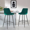 2X Modern Bar Stools Velvet Breakfast Stool Kitchen Pub Chair Metal Leg