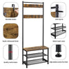 Coat Stand Shoe Rack with Shelves & Movable Hooks Storage Hall Entryway Bedroom