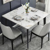 Large Modern Marble Dining Table Kitchen Dinner Desk 4-6 Person w/ Metal Legs