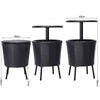 Outdoor Patio Furniture Rattan Ice Bucket Adjustable Bar Party Cooler Side Table