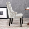 2pcs Knocker Dining Chairs Crushed Velvet Padded Ring Back Studded Dinner Seat