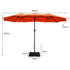 4.6M Patio Double-Sided Umbrella Parasol Outdoor Extra Large Crank Sunshade
