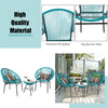 3PCS Patio Furniture Set Outdoor PE Rattan Woven Patio Chairs Set W/ Glass Table