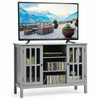 Grey Wood TV Cabinet Stand Unit Sideboard Cupboard Storage Shelves Console