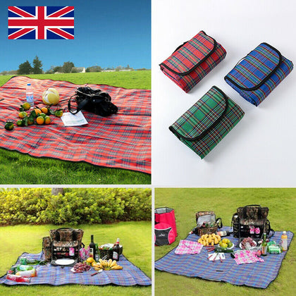 250cm Extra Large Waterproof Picnic Blanket Mat Fleece Camping Beach Rug Outdoor