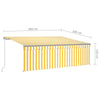 Manual Retractable Awning with Blind& 4x3m Yellow&White N3I6