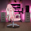 Executive Racing Gaming Office Chair Swivel PU Leather Computer Desk Chair Pink
