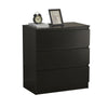 Black 3 Drawers Cabinet Chest of Drawers Side End Table Wood Living Room Modern