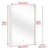 Bathroom Mirror With LED Lights 3 Color Wall Mounted Anti-fog Touch Sensor New