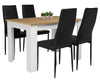 Wood Dining Table and Chairs 4 / 6 Set Pu Leather Seat Kitchen Room Furniture