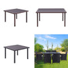 Rattan Glass Table Outdoor Garden Rectangle Patio Dining Tables UK