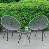 Three-Piece Rattan Garden Furniture 2 Seat Bistro Table Chair Outdoor Patio Set