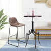 Metal Wooden Dining Table Set Faux Leather Bar Stool Chair Kitchen Coffee Bistro