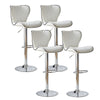 Set of 2 Bar Stools White Swivel Gas Lift PU Leather Breakfast Chairs Barstool