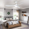 52 INCH Ceiling Fan with 3 Color Light 3 Blades LED Lighting Remote Control Fans